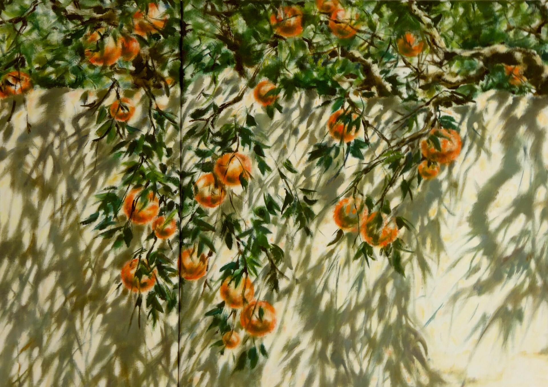 Orangen, Diptychon, 200 x 220 cm, Öl / Lw., 2014 (Ausschnitt)
