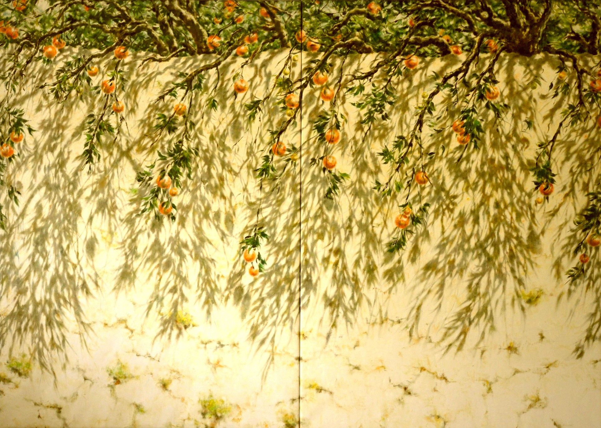 Orangenmauer, 250 x 350 cm, Öl / Lw., 2009